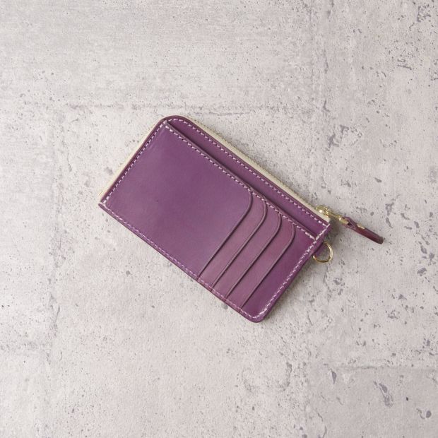 L型拉鍊零錢卡夾包 L Zip Card Holder ／ 紫 Purple