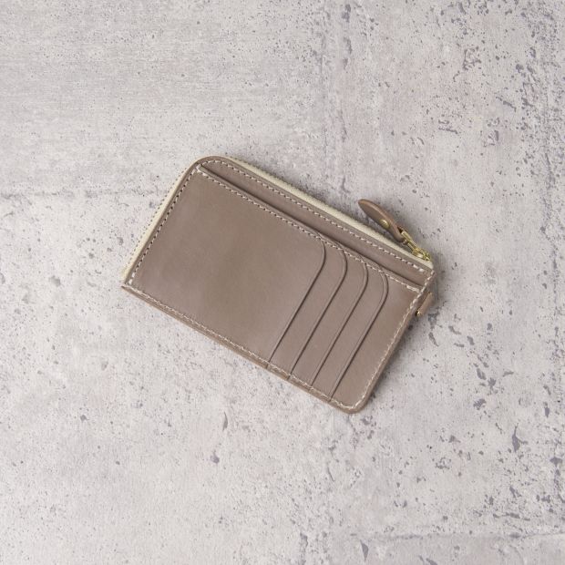 L型拉鍊零錢卡夾包 L Zip Card Holder ／ 象灰 Grey