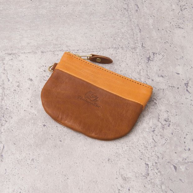 拼色半圓錢包 Semicircle Coin Purse ／ 棕色 Brown