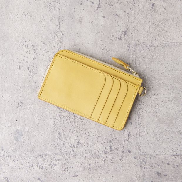 L型拉鍊零錢卡夾包 L Zip Card Holder ／ 山吹黃 Yellow